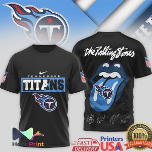 Tennessee Titans x The Rolling Stones Tongue Logo Signature T Shirt