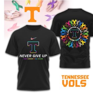 Tennessee Vols Cancer Awareness MultiColor Ribbon Support Orange White Fan T Shirt