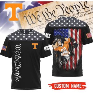 Tennessee Volunteers Custom Name Smokey We The People US Flag T Shirt