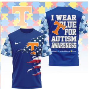 Tennessee Volunteers I Wear Blue for Autism Awareness T Shirt