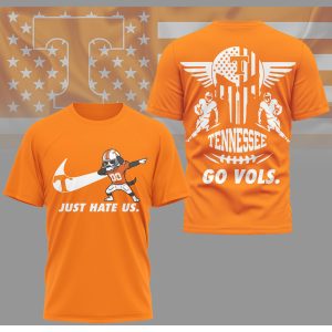 Tennessee Volunteers Just Hate Us Dabbing Dog Mascot Football Shirt