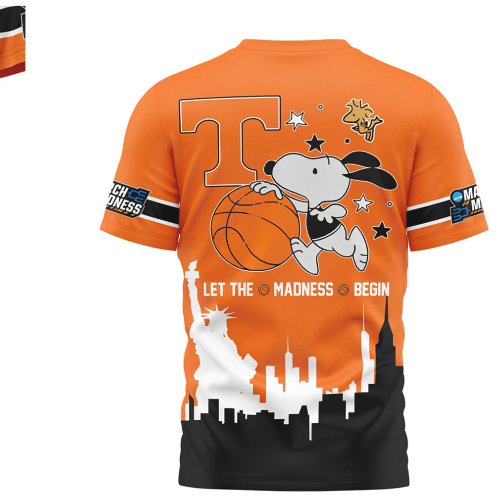 Tennessee Volunteers Snoopy March Madness 2026 Let The Madness Begin Shirt Tennessee Volunteers Snoopy March Madness 2026 Let The Madness Begin Shirt