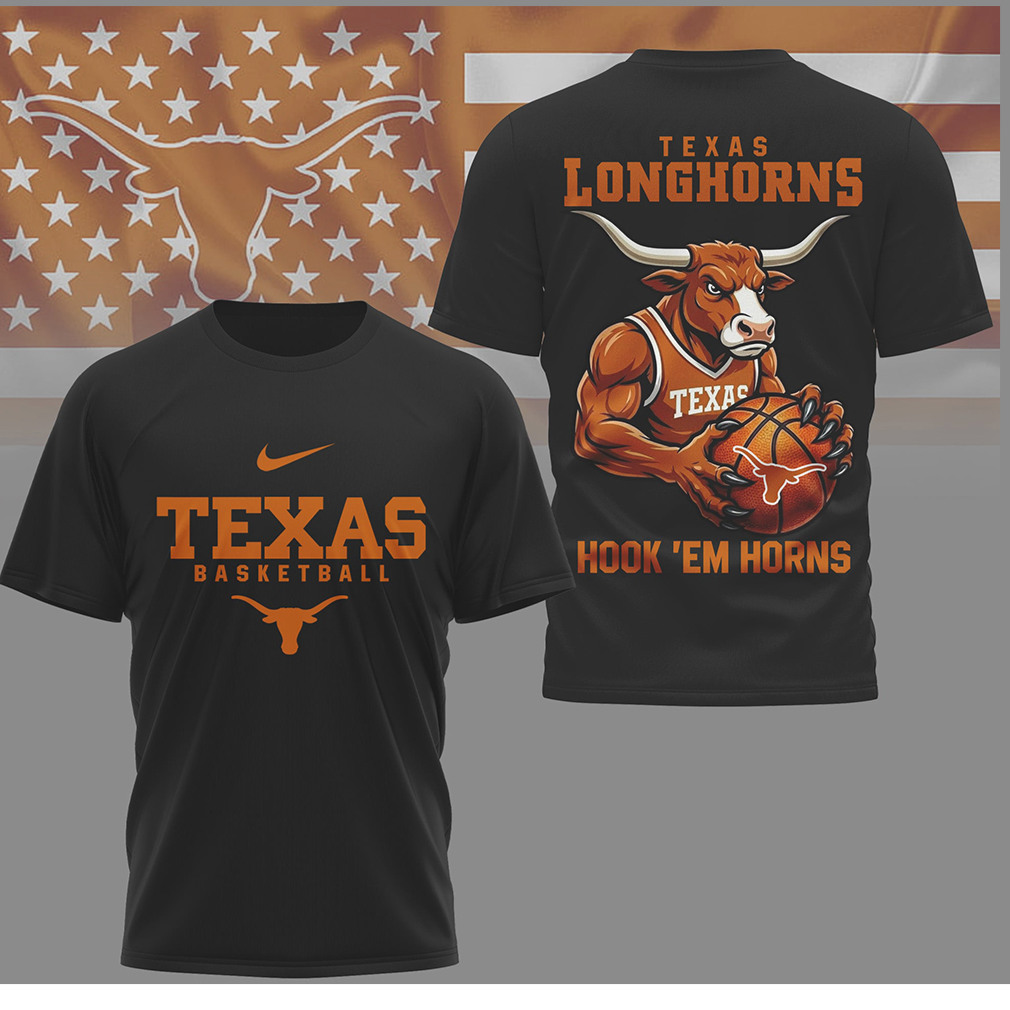 Texas Longhorns Basketball Hook 'Em Horns Bevo Mascot T Shirt Texas Longhorns Basketball Hook 'Em Horns Bevo Mascot T Shirt