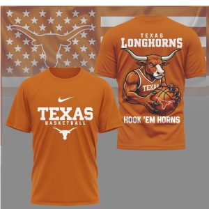 Texas Longhorns Basketball Hook 'Em Horns Bevo Mascot T Shirt