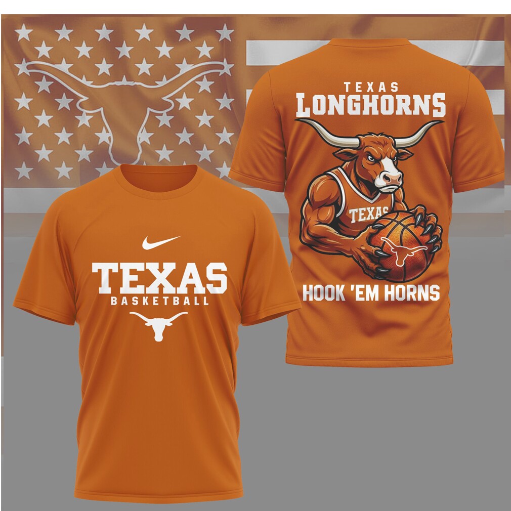 Texas Longhorns Basketball Hook 'Em Horns Bevo Mascot T Shirt Texas Longhorns Basketball Hook 'Em Horns Bevo Mascot T Shirt