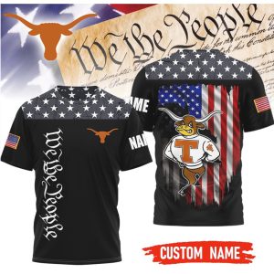 Texas Longhorns Custom Name We The People American Flag Mascot T Shirt