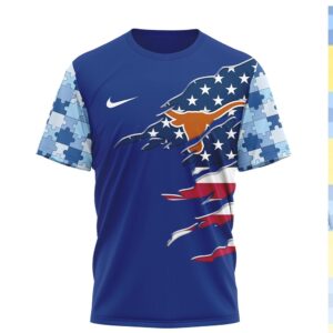 Texas Longhorns I Wear Blue For Autism Awareness T Shirt