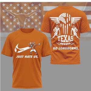 Texas Longhorns “Just Hate Us” Bevo Dabbing Football Fan T Shirt