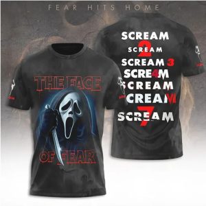 The Face of Fear Ghostface Classic Scream Horror Movie T Shirt