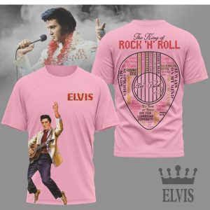The King of Rock ‘N’ Roll Elvis Presley Heart Song Typography T Shirt The King of Rock ‘N’ Roll Elvis Presley Heart Song Typography T Shirt