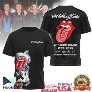 The Rolling Stones 63rd Anniversary 1962 2025 Skeleton Graphic T Shirt