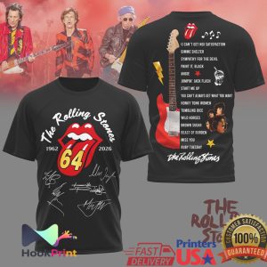 The Rolling Stones 64th Anniversary 1962 2026 Signatures Tracklist T Shirt