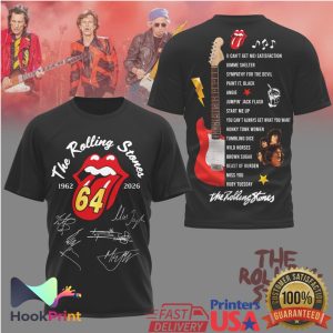 The Rolling Stones 64th Anniversary 1962 2026 Signatures Tracklist T Shirt