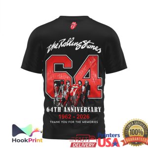 The Rolling Stones 64th Anniversary Thank You For The Memories Classic Logo T Shirt