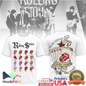 The Rolling Stones Evolution of Tongue Logos Playing Cards Shirt