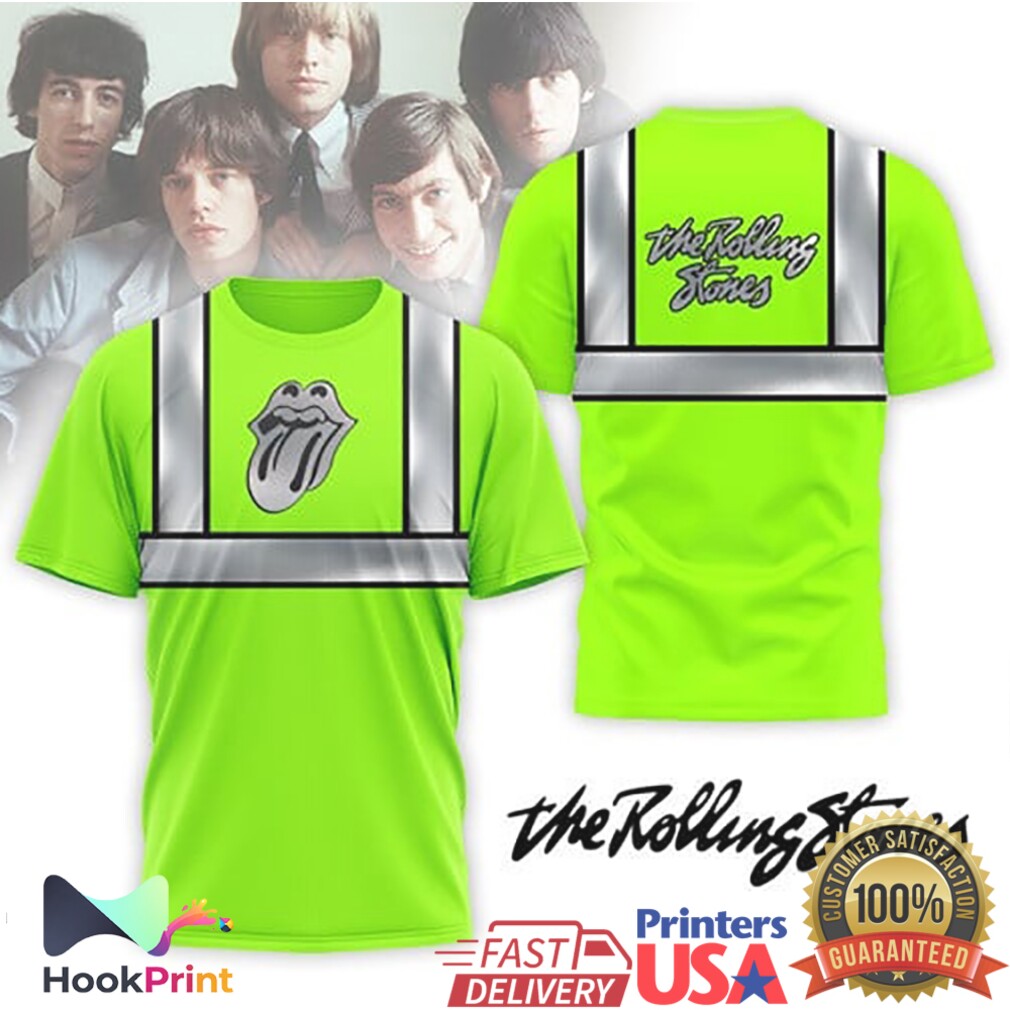 The Rolling Stones High Visibility Reflective Safety Style Rock Band T Shirt The Rolling Stones High Visibility Reflective Safety Style Rock Band T Shirt
