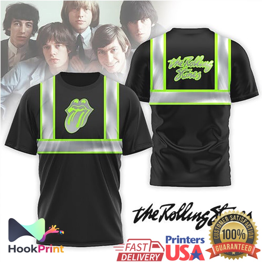 The Rolling Stones High Visibility Reflective Safety Style Rock Band T Shirt The Rolling Stones High Visibility Reflective Safety Style Rock Band T Shirt