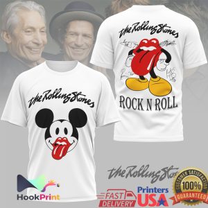 The Rolling Stones Mickey Mouse Classic Tongue Logo Rock T Shirt