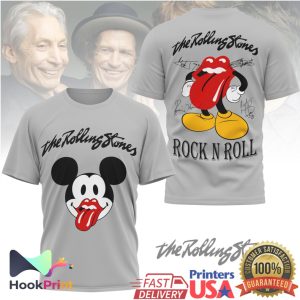 The Rolling Stones Mickey Mouse Classic Tongue Logo Rock T Shirt