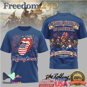The Rolling Stones US 250th Anniversary Fireworks Patriotic T Shirt