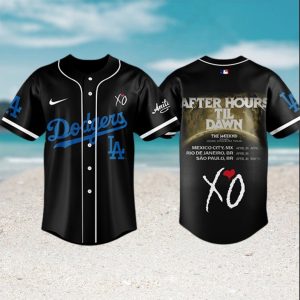 The Weeknd After Hours Til Dawn Tour x LA Dodgers Custom Baseball T Shirt The Weeknd After Hours Til Dawn Tour x LA Dodgers Custom Baseball T Shirt