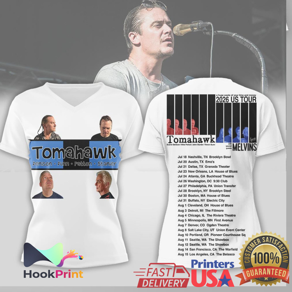 Tomahawk Melvins 2026 US Tour Collaboration Concert Shirt Tomahawk Melvins 2026 US Tour Collaboration Concert Shirt