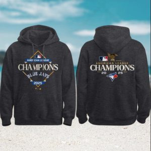 Toronto Blue Jays 2025 American League Champions Charcoal Grey Hoodie Toronto Blue Jays 2025 American League Champions Charcoal Grey Hoodie