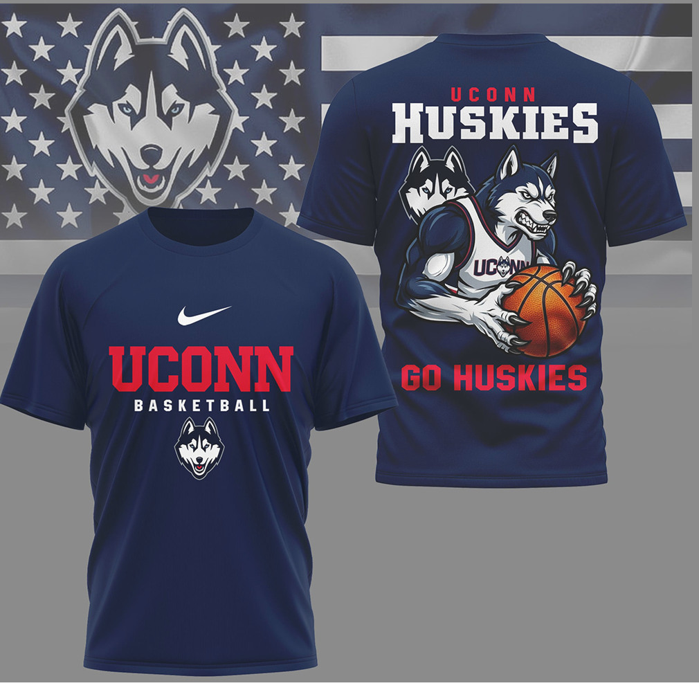 UConn Huskies Basketball Mascot Graphic T Shirt UConn Huskies Basketball Mascot Graphic T Shirt