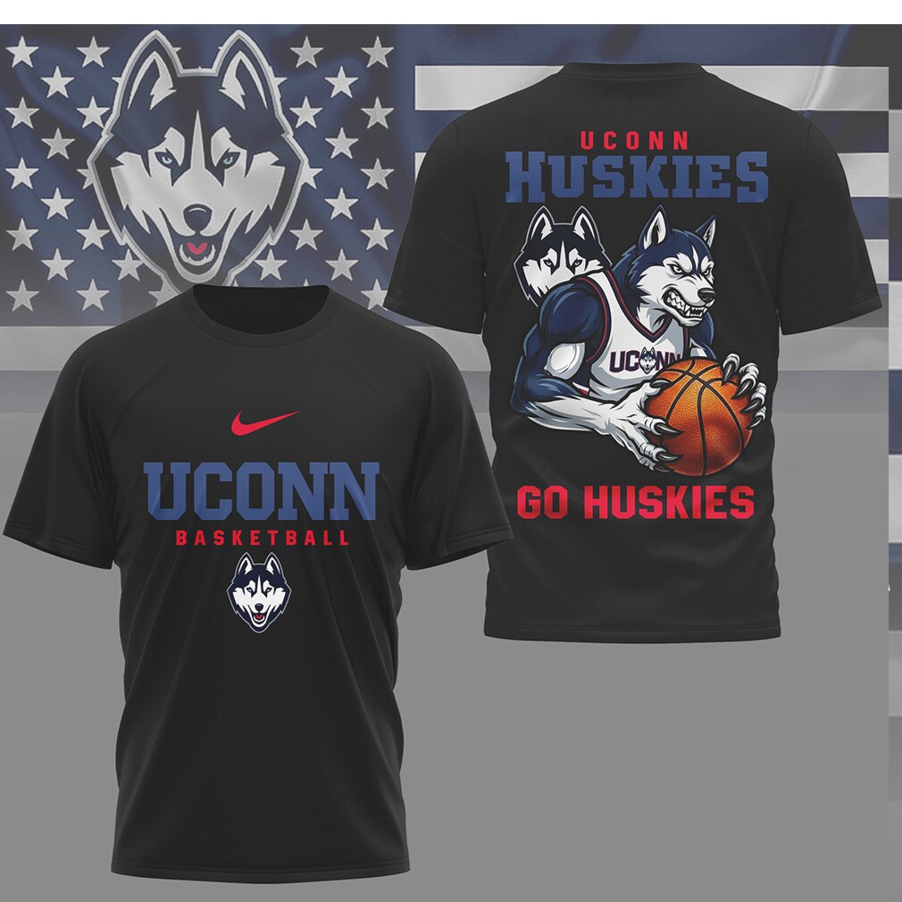 UConn Huskies Basketball Mascot Graphic T Shirt UConn Huskies Basketball Mascot Graphic T Shirt
