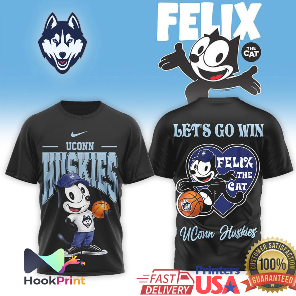 UConn Huskies x Felix The Cat Basketball Let's Go Win T Shirt UConn Huskies x Felix The Cat Basketball Let's Go Win T Shirt