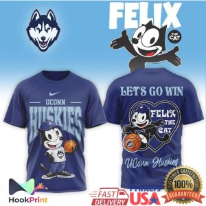 UConn Huskies x Felix The Cat Basketball Let's Go Win T Shirt