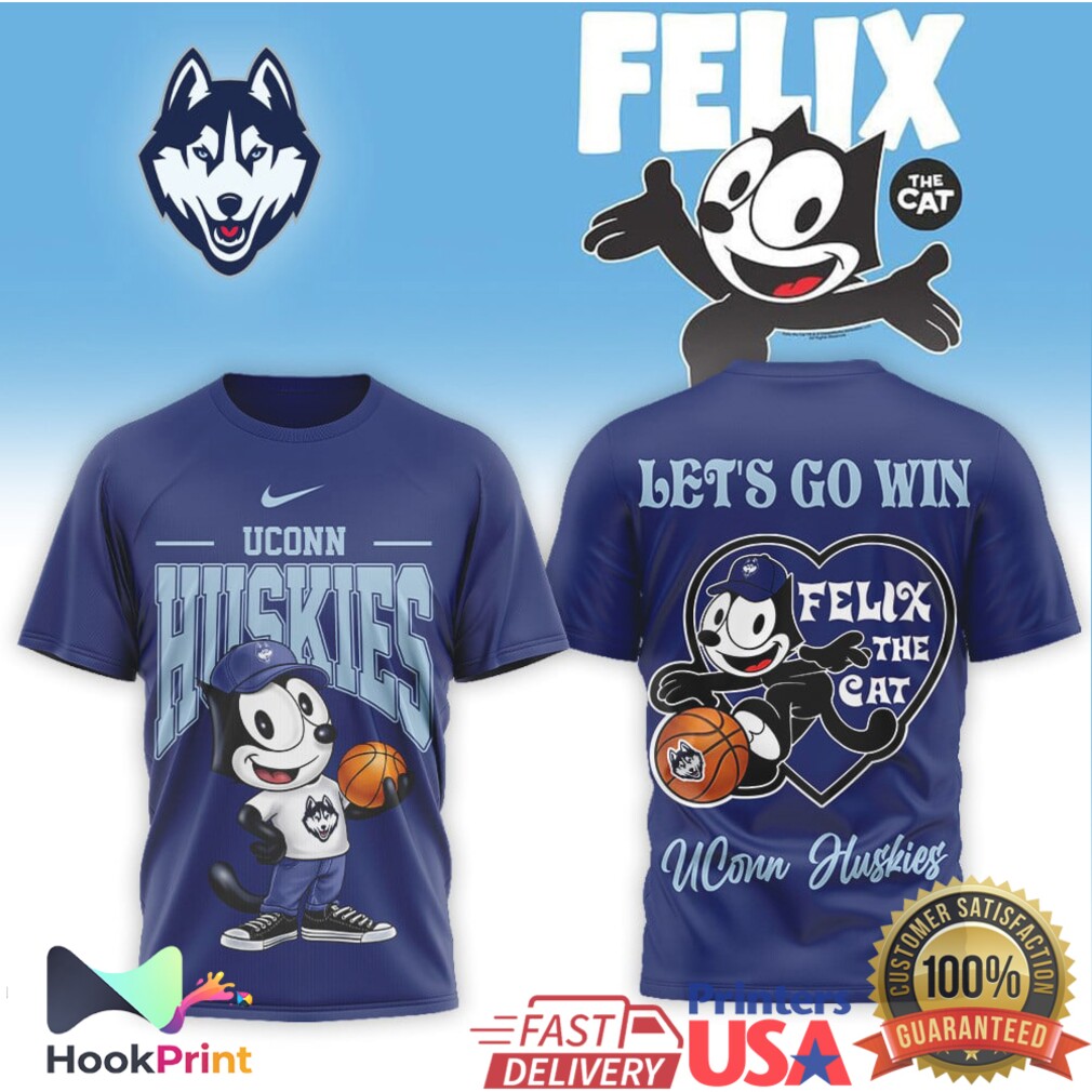 UConn Huskies x Felix The Cat Basketball Let's Go Win T Shirt UConn Huskies x Felix The Cat Basketball Let's Go Win T Shirt