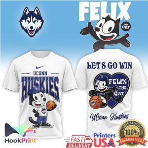 UConn Huskies x Felix The Cat Basketball Let's Go Win T Shirt