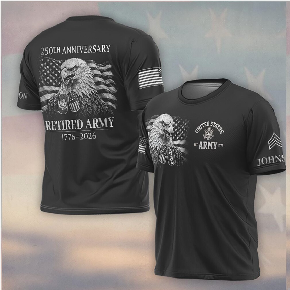 US Army Retired 250th Anniversary Eagle Dog Tags 1776 2026 Shirt US Army Retired 250th Anniversary Eagle Dog Tags 1776 2026 Shirt