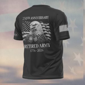 US Army Retired 250th Anniversary Eagle Dog Tags 1776 2026 Shirt