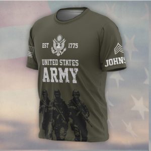 US Army Service Honor Sacrifice Soldier Silhouette Tactical T Shirt