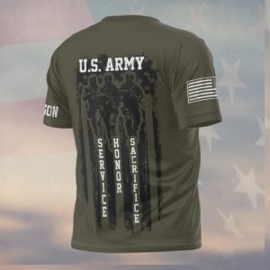 US Army Service Honor Sacrifice Soldier Silhouette Tactical T Shirt