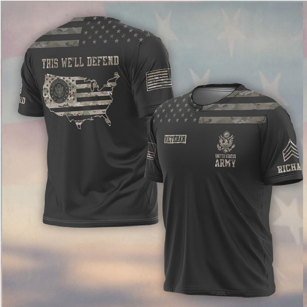 US Army Veteran Camo Flag This We'll Defend Shirt US Army Veteran Camo Flag This We'll Defend Shirt