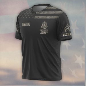 US Army Veteran Camo Flag This We'll Defend Shirt