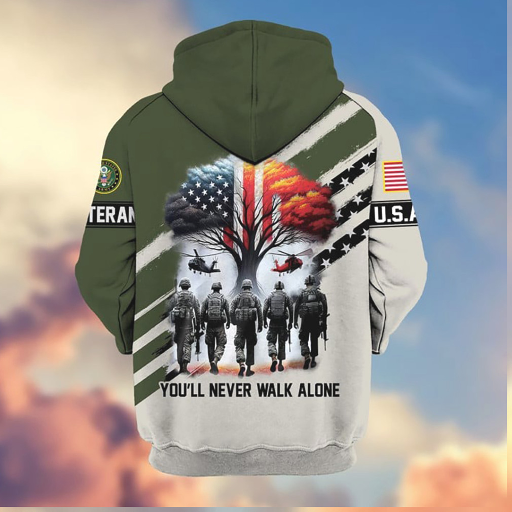 US Army Veteran You'll Never Walk Alone Eagle Soldiers 3D Hoodie US Army Veteran You'll Never Walk Alone Eagle Soldiers 3D Hoodie