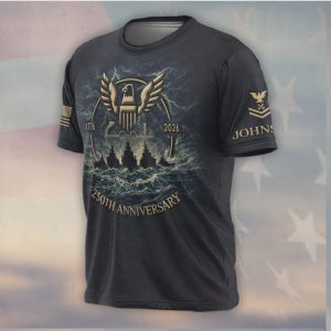 US Navy 250th Anniversary 1776 2026 Warships Patriotic Shirt