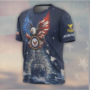 US Navy 250th Anniversary Patriotic Eagle Warship T Shirt