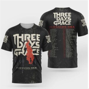 Three Days Grace Alienation Tour Silhouette Flame Apparel Shirt