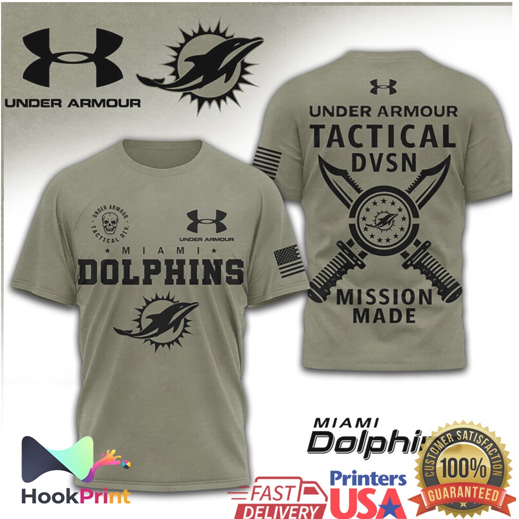 Under Armour Tactical Miami Dolphins Mission Made Military Shirt Under Armour Tactical Miami Dolphins Mission Made Military Shirt