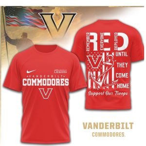 Vanderbilt Commodores R.E.D. Remember Everyone Deployed Military Shirt