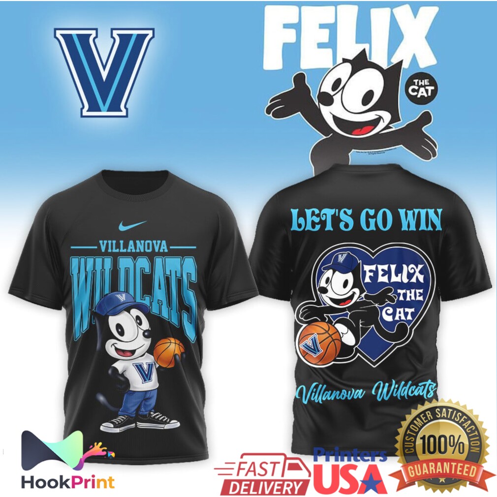 Villanova Wildcats x Felix The Cat Basketball Let's Go Win T Shirt Villanova Wildcats x Felix The Cat Basketball Let's Go Win T Shirt