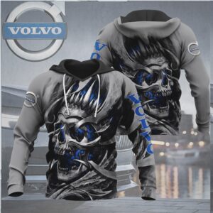 Volvo Trucks Heavy Duty Blue Flame Warrior Skull Gothic Graphic T Shirt Volvo Trucks Heavy Duty Blue Flame Warrior Skull Gothic Graphic T Shirt