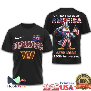 Washington Commanders 250th Anniversary 1776 2026 Patriotic T Shirt