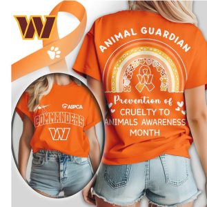 Washington Commanders ASPCA Animal Guardian Prevention of Cruelty to Animals Awareness T Shirt