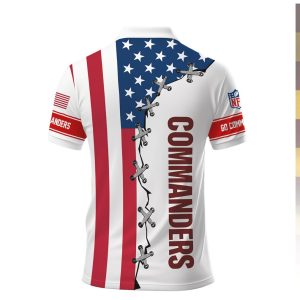 Washington Commanders American Flag Patriotic Performance Polo Shirt